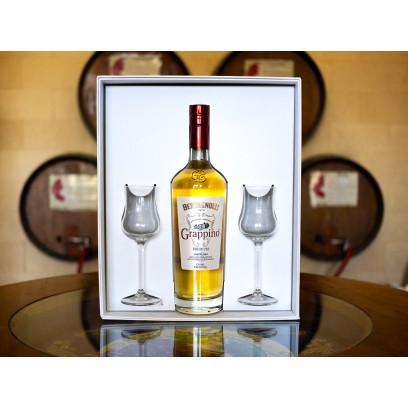 Grappino Premium Oro con Cofanetto con 2 bicchieri - Bertagnolli